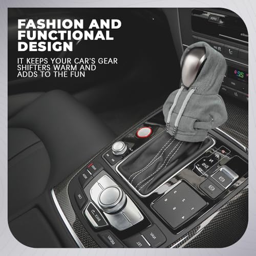 Gear Shift Hoodie, Gear Shift Cover, Fashionable Hoodie Automotive Gear Shift Knob Protector, Car Accessories Mini Sweater Gear Shift Knob Cover for Car Gear Shift Levers (Gray) - color: Gray