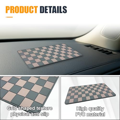 YoRise Car Dashboard Anti Slip Mat, 10.62'' × 5.90'' PVC Center Console Pad, Non-Slip Sticky Dash Mat, Washable Car Dashboard Gripping Pad for Phone, Glass, Key, GPS (Brown) - color: Brown