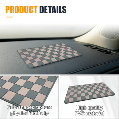 YoRise Car Dashboard Anti Slip Mat, 10.62'' × 5.90'' PVC Center Console Pad, Non-Slip Sticky Dash Mat, Washable Car Dashboard Gripping Pad for Phone, Glass, Key, GPS (Brown) - color: Brown