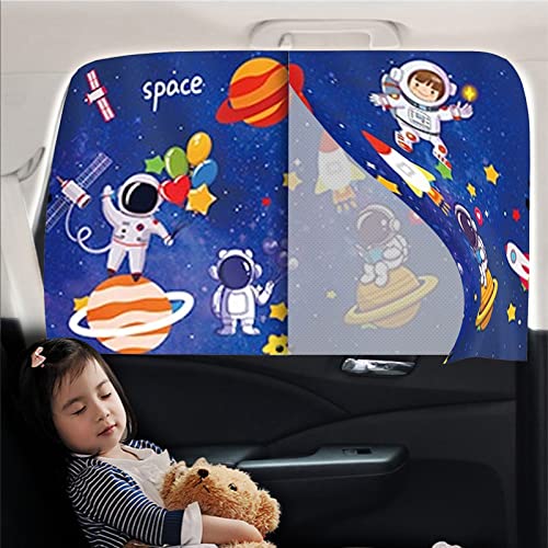 Car Sun Shade for Baby - EOHMAK Car Side Window Sun Shade Cover Upgrade Double Opening Car Interior Curtain Sun Blocker Blind (Dark Blue Space, 1 Pack) - color: Dark Blue Space, size: 1 Pack