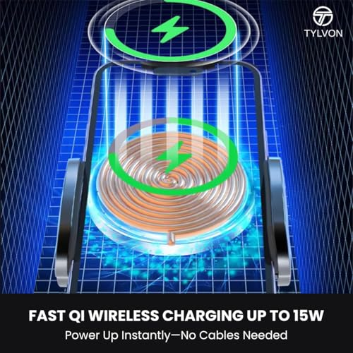 Wireless Car Charger, Air Vent Auto-Clamping Car Mount 15W Fast Charging, Compatible with iPhone 15/14/13/13 Pro/12 Pro Max/12 pro/12/11/10, Samsung Galaxy S24/S23/S22, Google Pixel 8/7/6