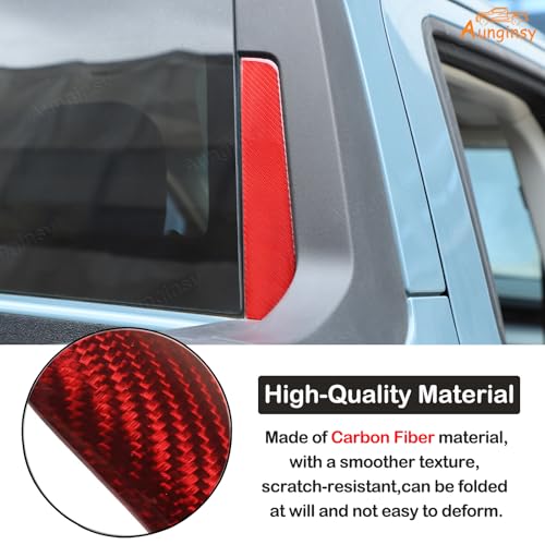 Aunginsy Rear Glass Side Anti-Scratch Cover Trim Compatible with Ford Maverick 2022-2025, Carbon Fiber Pickup Truck Rear Bucket Slot Side Anti-Scratch Cover Protective Pad Sticker Exterior Accessories - color: Red