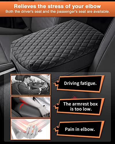 Shademax Custom for Center Console Cover Nissan Frontier 2025 2024 2023 2022 Armrest Cushion Pad Cover PU Leather Frontier Accessories 2025 2026 Car Armrest Seat Box Cover Protector Anti-Scratch Black - size: Size for Nissan Frontier 2022-2026