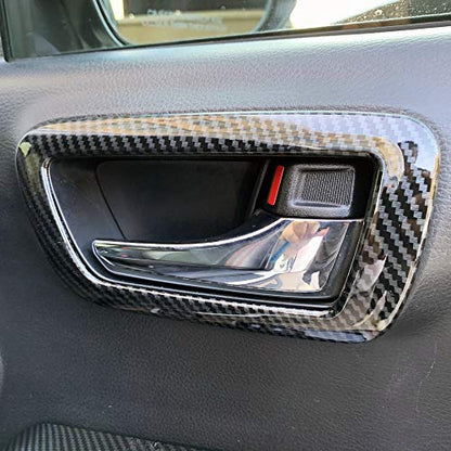 Carbon Fiber Look Interior Door Handle Panel Cover Trim for Toyota Tacoma 2016-2023