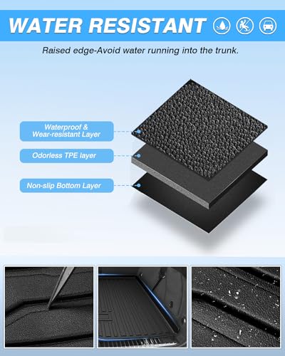 Powerty Trunk Mat for 2020-2025 2026 Mercedes-Benz GLE Accessories Cargo Mats TPE All Weather Cargo Liner Heavy-Duty Trunk Liners - size: Cargo Mat｜For｜20-26｜Mercedes-Benz GLE