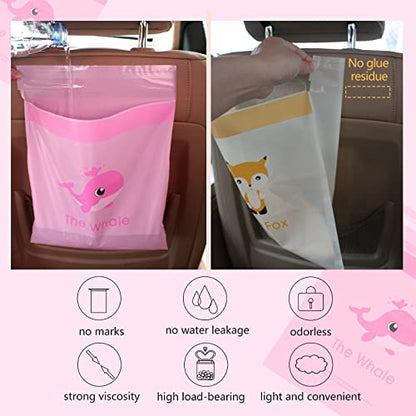72pcs Car Trash Bags Easy Stick-On Disposable Portable Car Garbage Bags, Waterproof Leak Proof Barf Vomit Bags, Self Adhesive Cleaning Bags for Cars, Bedrooms, Bathrooms, Offices, Kitchens - Pattern B - color: B-72 Pieces
