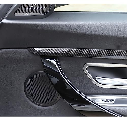 x xotic tech 4pcs Car Interior Door Molding Strip Trim Cover Compatible with BMW 3 Series F30 F31 2012 2013 2014 2015 2016 2017 2018 (Carbon Fiber Pattern) - color: Carbon Fiber Black