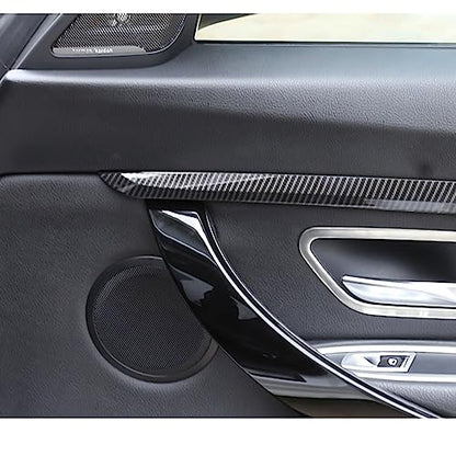 x xotic tech 4pcs Car Interior Door Molding Strip Trim Cover Compatible with BMW 3 Series F30 F31 2012 2013 2014 2015 2016 2017 2018 (Carbon Fiber Pattern) - color: Carbon Fiber Black