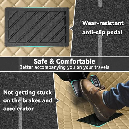 Car Floor Mats Fit for Nissan Kicks 2022-2025 All Weather Durability Leather Car Floor Mats, Skidproof Pedal, Waterproof, Wear-reistant(Beige) - color: Beige