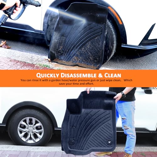 Binmotor-Floor Mats & Cargo Liner Custom for Genesis GV80 5-Seater 2021-2026, 1st & 2nd Row & Cargo Mat Full Set, Heavy Duty Car Floor Liners for Genesis GV80 Accessories - style: 10) Car Mats for Genesis GV80 (2021-2026) full set