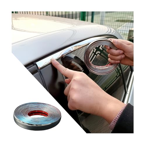 16FT Car Trim Strip, 6mm Scratch-Proof Self-Adhesive Vehicle Exterior and Interior Molding Trim, Automotive Body Side Decorative Strip, Universal for SUV Automobile Truck - size: 6mm