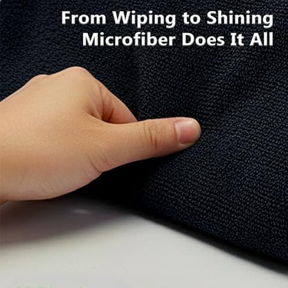 Black Microfiber Cleaning Towels, 36-Pack Dual-Sided Ultra Soft Plush Washcloth, Professional Grade Premium Microfiber Detailing Cleaning Cloths, Car, Household and Commercial (Black, 16" x 16") - color: Black, size: 16" x 16"