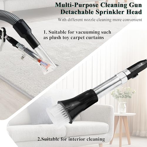 GOCCIDA 2IN1 Car Interior Detailing Air Blow Gun & vacunm Gun with Adjustable Air Flow Nozzle,Cleaning Gun Quickly Blasts Dirt and Dust from Surface Works with Air Compressor(Upgrade Rotate Tube) - color: black