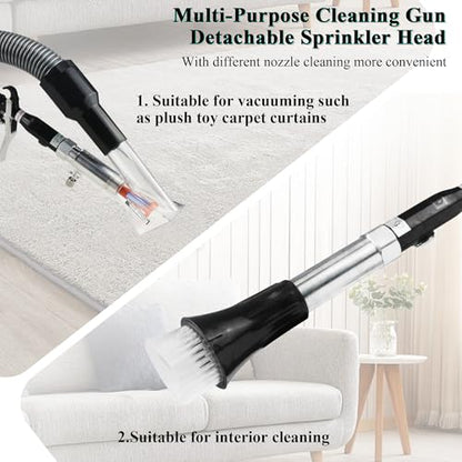 GOCCIDA 2IN1 Car Interior Detailing Air Blow Gun & vacunm Gun with Adjustable Air Flow Nozzle,Cleaning Gun Quickly Blasts Dirt and Dust from Surface Works with Air Compressor(Upgrade Rotate Tube) - color: black