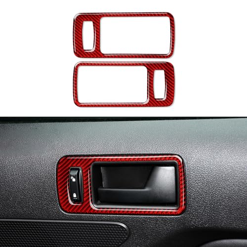 Car Carbon Fiber Decal Door Handle Sticker Interior Trim Cover for Ford Mustang GT Shelby 2005 2006 2007 2008 2009 Accessories - color: Door Handle