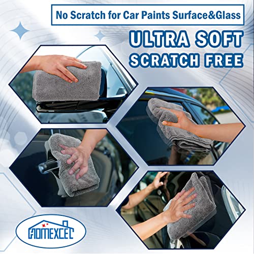 HOMEXCEL Professional Large Microfiber Car Drying Towels 2 Pack, Lint Free, Scratch Free, Highly Absorbent Drying Towel for Cars, SUVs, RVs, Trucks, and Boats,31" x 24",Grey - color: Grey