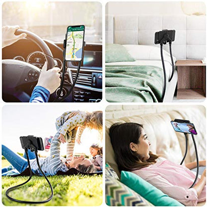 B-Land Cell Phone Holder, Universal Mobile Phone Stand, Lazy Bracket, DIY Flexible Mount Stand with Multiple Function (Black) - color: Black
