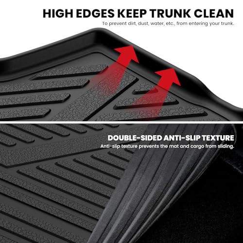 LASFIT Trunk Mat for BMW X5 2014 2015 2016 2017 2018, All Weather TPE Cargo Mats Custom Fit Cargo Liner Front & Rear Trunk Liner, Black - size: 3) X5 2014-2018 | Cargo Mat