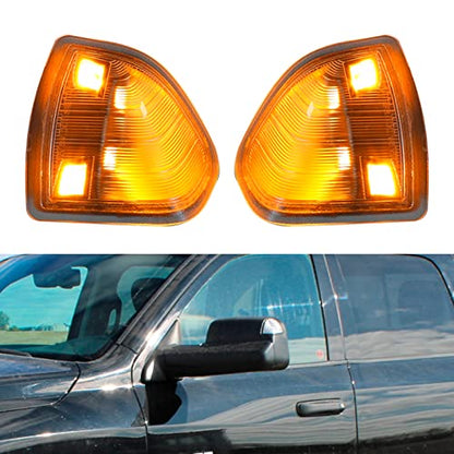 68302828AA 68302829AA Left and Right LED Side Mirror Turn Signal Light Replacement for 2010-2018 Dodge Ram 1500 2500 3500 4500 5500, 2 Pcs (Clear Cover Lens)