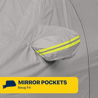 Seal Skin Covers Waterproof Car Cover for Sedan, All Weather UV Protection, Windproof Straps, Dustproof, Soft Cotton Lining, Outdoor Automobile Cover with Mirror Pockets(194"-208" L X 59" H) - size: C4 Sedan 194"-208"L X 59"H