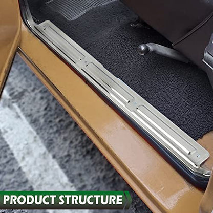 GRAND ORANGE Door Sill Plates w/Hardware Pair Compatible with GMC Chevy C10 C20 C30 K10 K20 K30 Truck 1967 1968 1969 1970 1971 1972, 28864, Chrome Door Sill Plates Guards Accessories - size: Fit Chevy GMC C10 C20 1967-1972