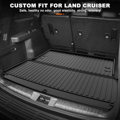 AOMSAZTO Cargo Mat Compatible with Toyota Land Cruiser & GX550 2024-2025: TPE All Weather Protection Car Cargo Liner - Interior Accessories - Rubber Truk Mat (Only for 5 Seat) - style: 2024-2025 | For Toyota Land Cruiser Cargo Mat