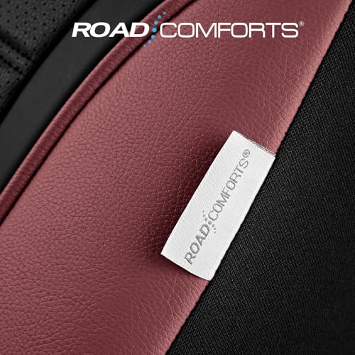 Road Comforts Leather Seat Covers, Breathable Car Seat Covers Front Seat for Men,Airbag Compatible, Automotive Seat Covers Set Universal Fit Most Cars,Vans,Truck,SUV - color: Red Wine Front