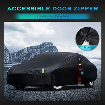 Car Cover Waterproof All Weather for Automobiles, Size A4 Universal Fit for Sedan Dodge Charger, Lincoln mkz, Hyundai Genesis, Ford Taurus, Buick Lacrosse, Mercedes Benz S-Class etc.(199 to 208 inch) - size: A4 Fit Seden Length 199 to 208 inch