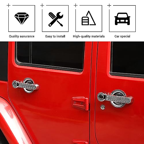 Exterior Door Handle Cover Tailgate Handle Cover Recess Guard Compatible with 2007-2017 Jeep Wrangler JK JKU Sports Sahara Freedom Rubicon Unlimited, Chrome, 15PCs - color: Chrome