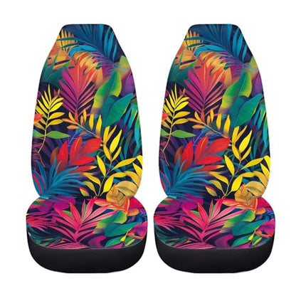 Tropical Palm Leaves Print Car Seat Cover Waterproof,Universal Auto Front Seat Covers Fit for Cars,Truck,SUV,Sedan,Van - color: Tropical Palm Leaves