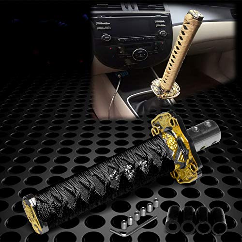 JDMBESTBOY Samurai Sword Black Shift Knob Shifter Alloy Katana with Adapters Universal 15cm - color: Black, size: 15cm