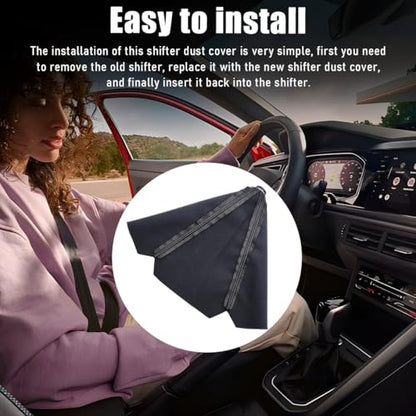 Ohleats Car Shift Knob Dust Cover, Automotive Shifter Boot Sleeve Replacement, Manual/Automatic Gear Shift Cover for Most Car Truck SUV, Universal Interior Car Accessories (Blue) - color: Blue
