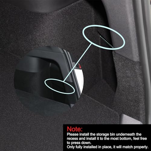 LUCKEASY 2PCS Trunk Storage Box for Tesla Model Y 2021-2024 5 Seat (Not Fit 2025+ Juniper) TPE Trunk Organizer Bins With Lids Trash Cans Accessories Interior Black - size: Trunk Box 2pcs
