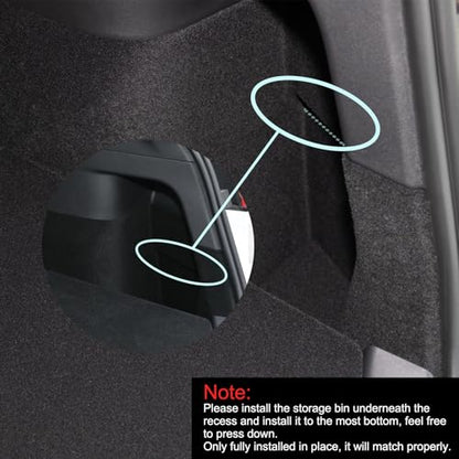 LUCKEASY 2PCS Trunk Storage Box for Tesla Model Y 2021-2024 5 Seat (Not Fit 2025+ Juniper) TPE Trunk Organizer Bins With Lids Trash Cans Accessories Interior Black - size: Trunk Box 2pcs