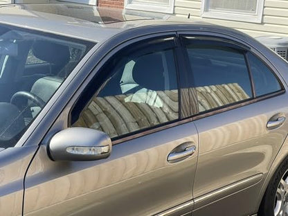 Rainproof Side Window Wind Deflectors for Benz S-Class V221 2007-2013 LWB | Tape-on Sun Rain Guards, Stylish Car Window Visors & Vent Deflectors Installation Tape Included MB40 - size: S-CLASS V221 2007-2013