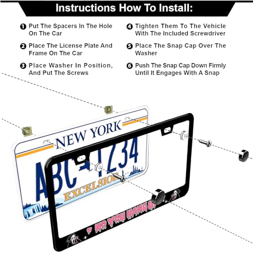Scream Ghost Funny Hilarious Skull Face No You Hang Up License Plate Frames, 2 Pack Car Plate Frame, Stainless Steel License Plate Holders Covers with Free Screws Fasteners Caps (No You Hang Up) - color: No You Hang Up
