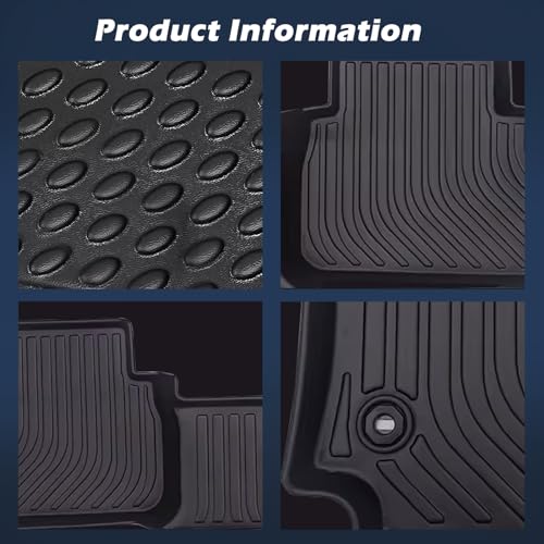 Floor Mats for 2016-2022 Honda HR-V,All-Weather TPE Rubber Car Floor Mats Custom Fit Full Set Includes 1st and 2nd Rows Maximum Coverage Anti-Slip 1st & 2nd Row Black (2016-2022 HR-V) - color: 2016-2022 HR-V