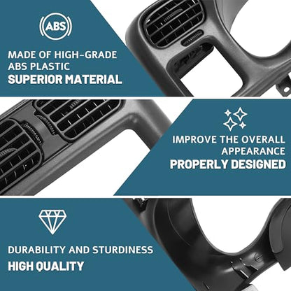 KUAFU Dash Radio Trim Bezel Cover Compatible with 1998-2004 Chevy Chevrolet S10 Blazer GMC Jimmy Dashboard Radio Panel Only Fit Single Din - color: Black