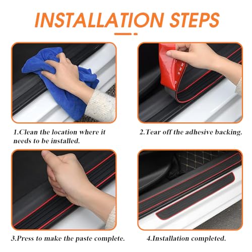 BOYOUS 4PCS PVC Soft Rubber Door Sill Protector Anti-Dirty Scuff Plate Cover Guard Sills Protector Trim,Welcome Pedal Protect for Mazda 2013-2023 2024 2025 CX-5 CX5