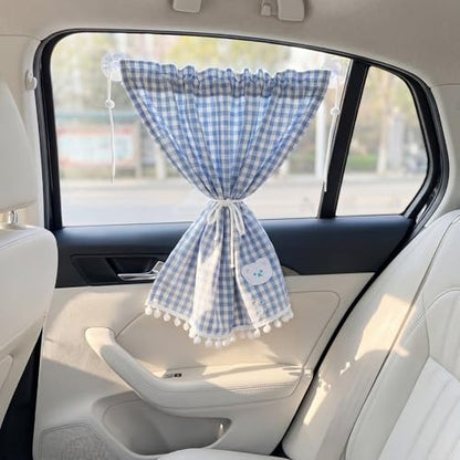 Gilprop 2 Pcs Car Window Shades Suction Cups Double Layer Auto Sun Shade Car Side Window Covers for Family Privacy Protection Breastfeeding Taking a nap Camping 18.5" x 26"(Blue) - color: Blue