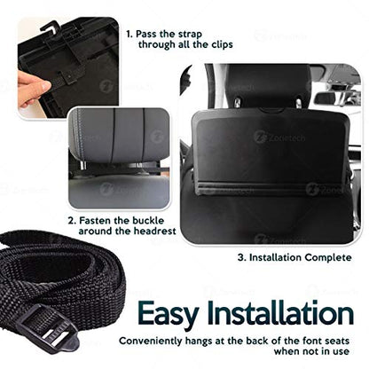 ZONETECH Multi-Functional Portable Foldable Car Backseat Tray Desk - Black Vehicle Table for Food, Meal, Snack, Laptop - Stay Organized When on The Go (1-Pack) - color: 1-Pack