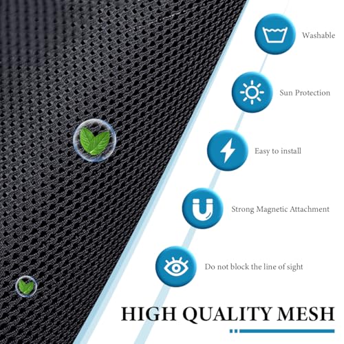 2PCS Car Window Shades, Magnetic Curtains Auto Front Seat Side Window Covers with Half Shade, Double Layer Mesh Sun Block UV Protection Covers for Driver Passenger (Horizontal) - color: Horizontal