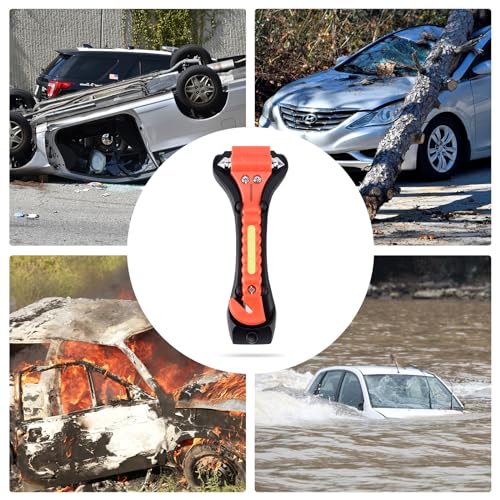 MOTORBUDDY 4-Pack Emergency Escape Hammer Seat Belt Cutter,Auto Car Safety Hammer with Window Glass Breaker，Escape Tool for Car Accidents - color: Red