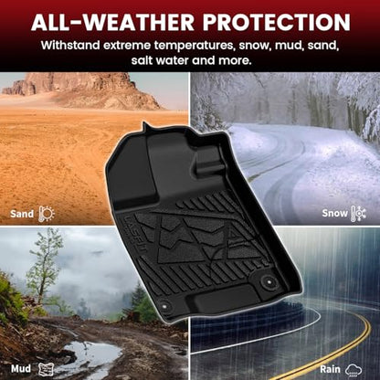 LASFIT Floor Mats for Honda Ridgeline 2026 2025 2024 2023-2017 Crew Cab, All Weather Protection TPE Non-Slip Custom Fit Automotive Accessories Floor Liners 1st & 2nd Row, Black - style: 8）For Honda Ridgeline | 2017-2026 | 1st & 2nd Row