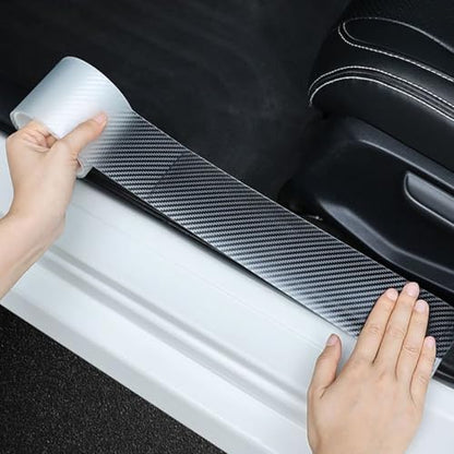 Car Door Edge Protector Sill Guards Door Film，3D Carbon Fiber Car Warp Clear Film with Anti-Collision Protection for Most Vehicles (2.7In x 16.5Ft Transparent)