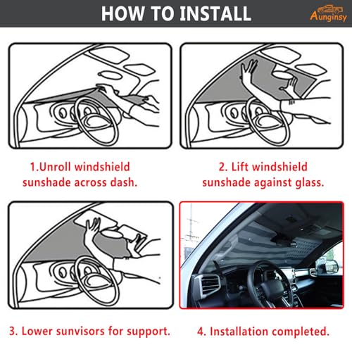 Car Front Windshield Sunshade Compatible with Toyota Tundra/Sequoia 2022-2026, Windshield Sunshades Foldable Reflective Sun Visor for UV Rays & Sun Heat Protection Car USA Flag Pattern Accessories - color: Silver(B)