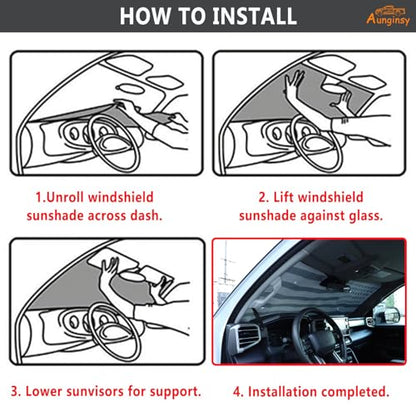 Car Front Windshield Sunshade Compatible with Toyota Tundra/Sequoia 2022-2026, Windshield Sunshades Foldable Reflective Sun Visor for UV Rays & Sun Heat Protection Car USA Flag Pattern Accessories - color: Silver(B)