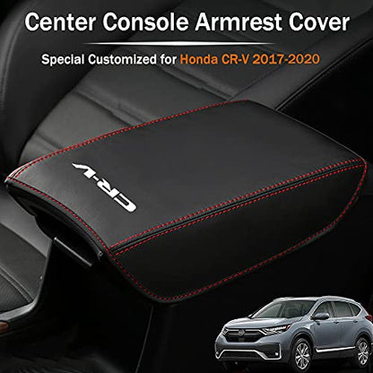 LEXLEY Armrest Box Cover Center Console Pad Waterproof Anti-Scratch Leather Protector Covers For CRV CR-V 2017 2018 2019 2020 2021 2022-Red Stitches - color: Red Stitches