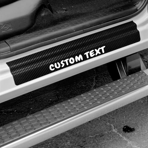 Custom Text Car Accessories Carbon Fiber Door Sill Scuff Plate Auto Door Entry Guard Scratch Shield for Dodge Ram 3500 2012-2024 2025 2026 Auto Accessories (Custom Text, 3500) - color: CUSTOM TEXT, size: 3500