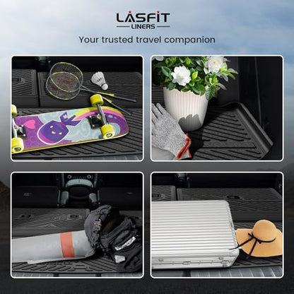 LASFIT Cargo Trunk Mat & Backrest Mats for Hyundai Palisade 2026 All Weather TPE Custom Fit Car Trunk Mats Cargo Liner & Seatback Mats Accessoires, Black - size: 2)For Hyundai Palisade | 2026 | Cargo